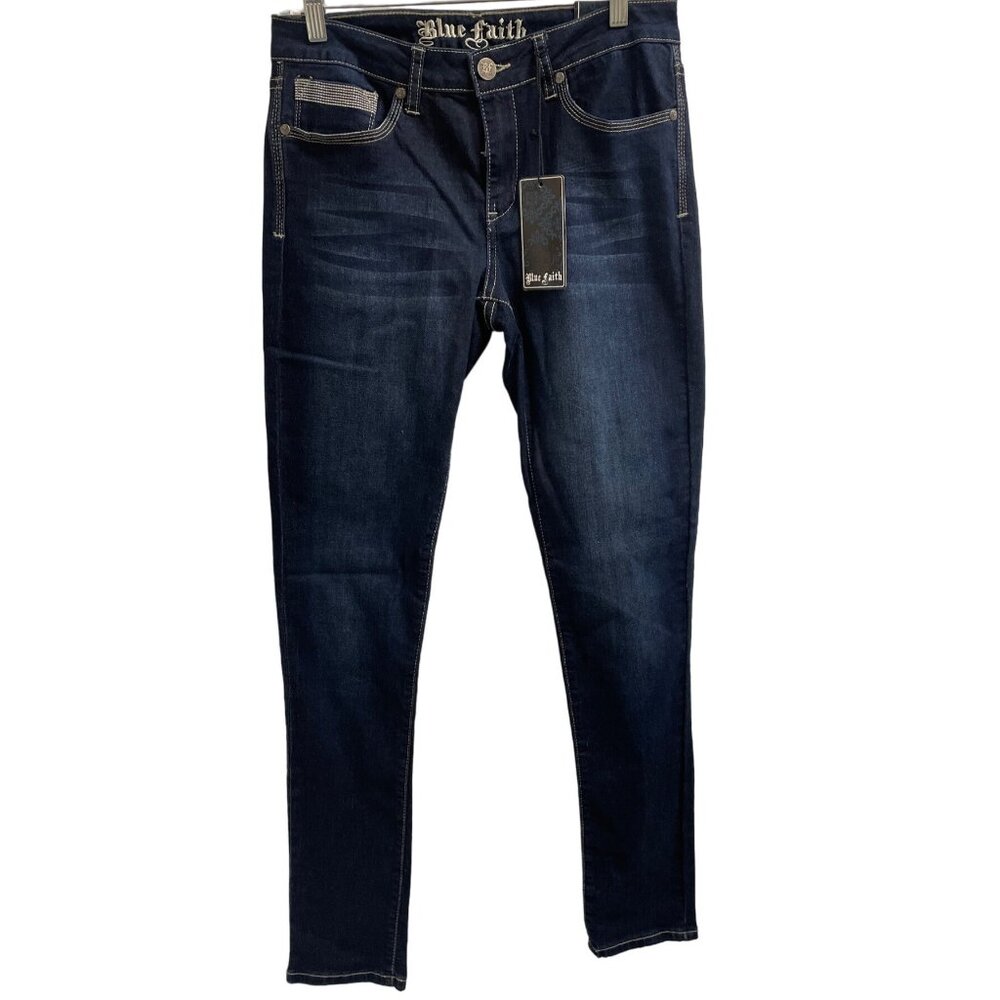 Blue Faith Women's Blue Jeans straight leg Size 8 SKU 1450
